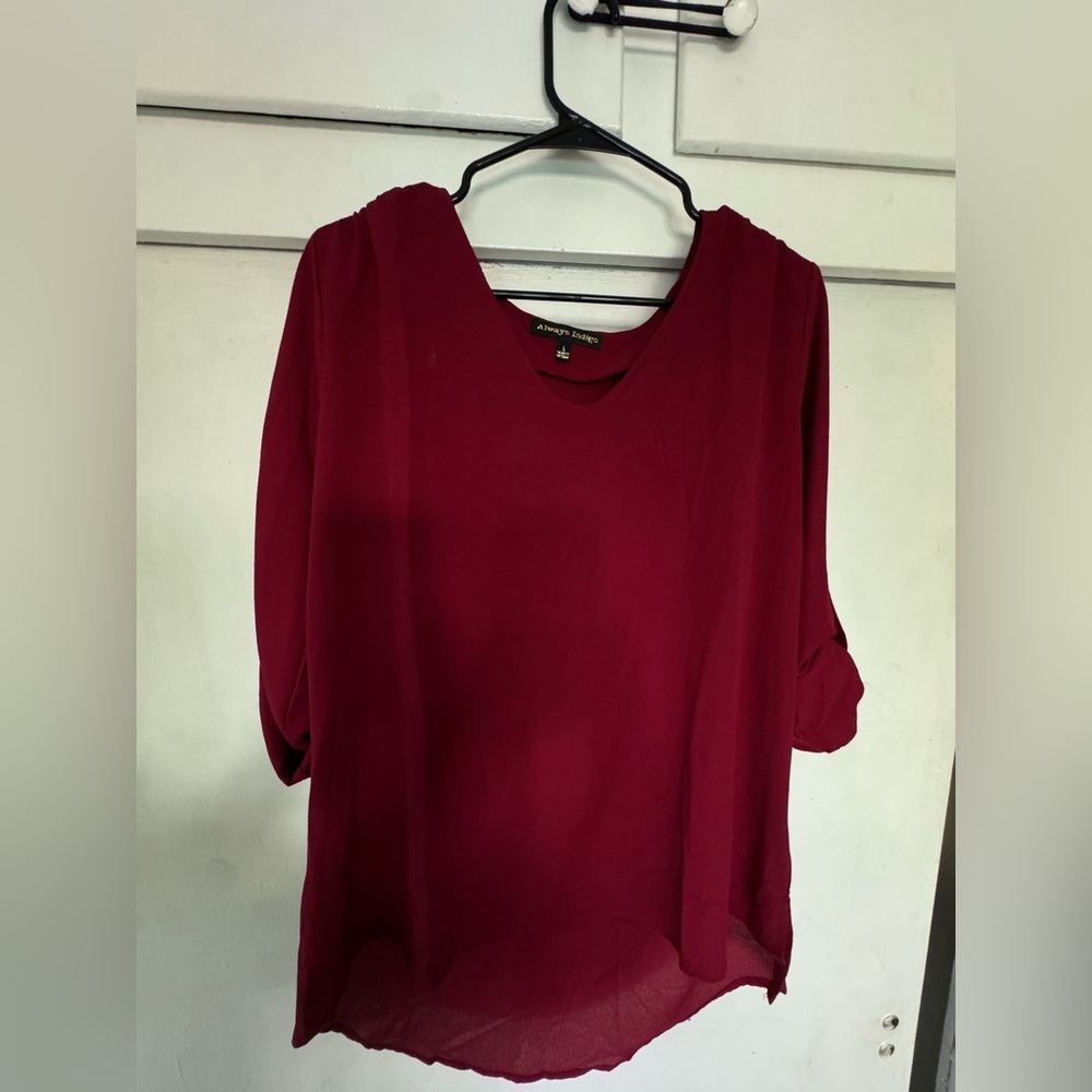 Elegant Burgundy Blouse by Always Indigo